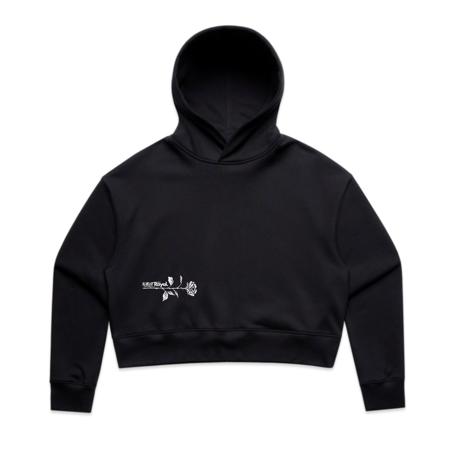 The Beginning Crop Hoodie- Black