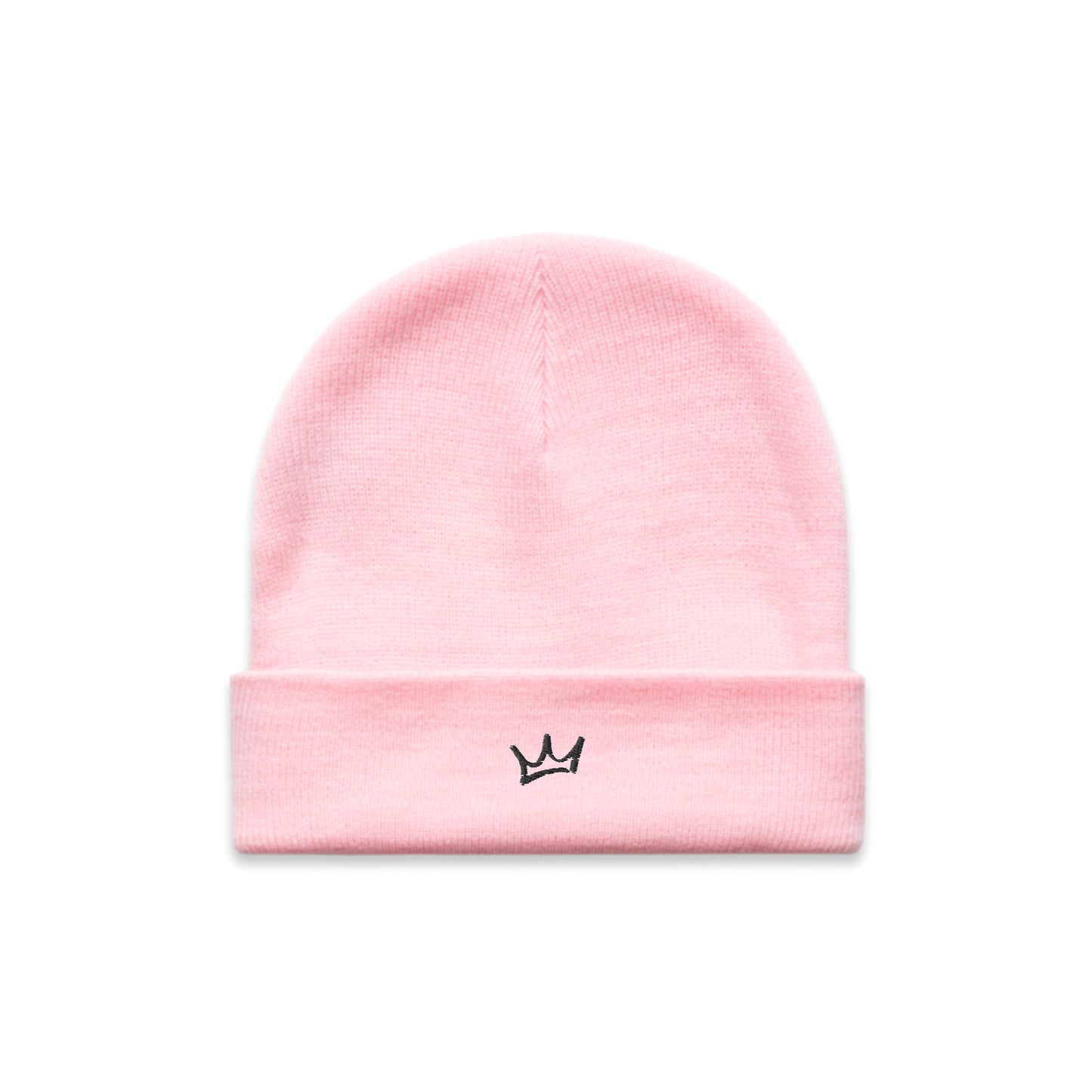 Crown Cuff Beanie - Pink/Black