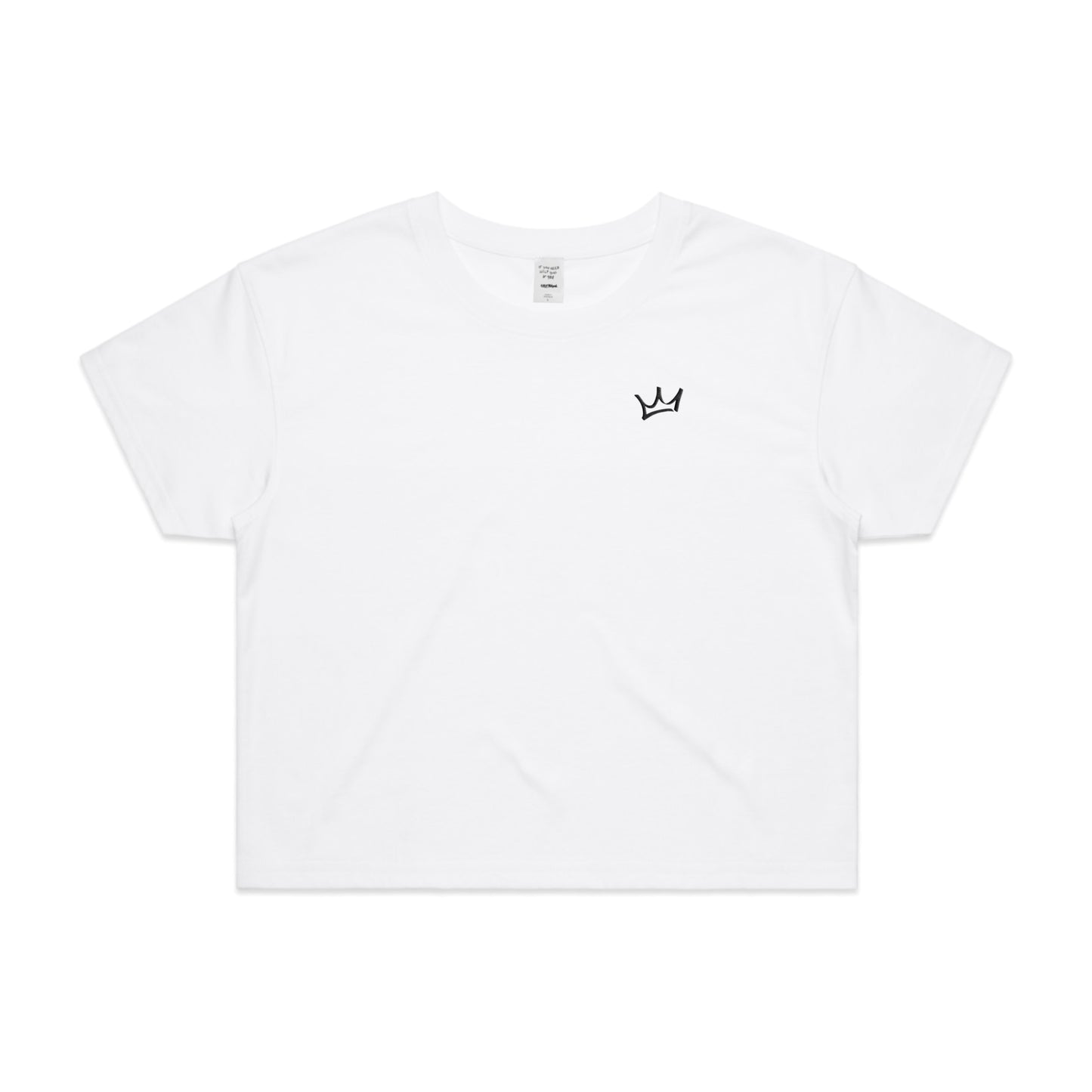 Crown Crop Tee - White/Black