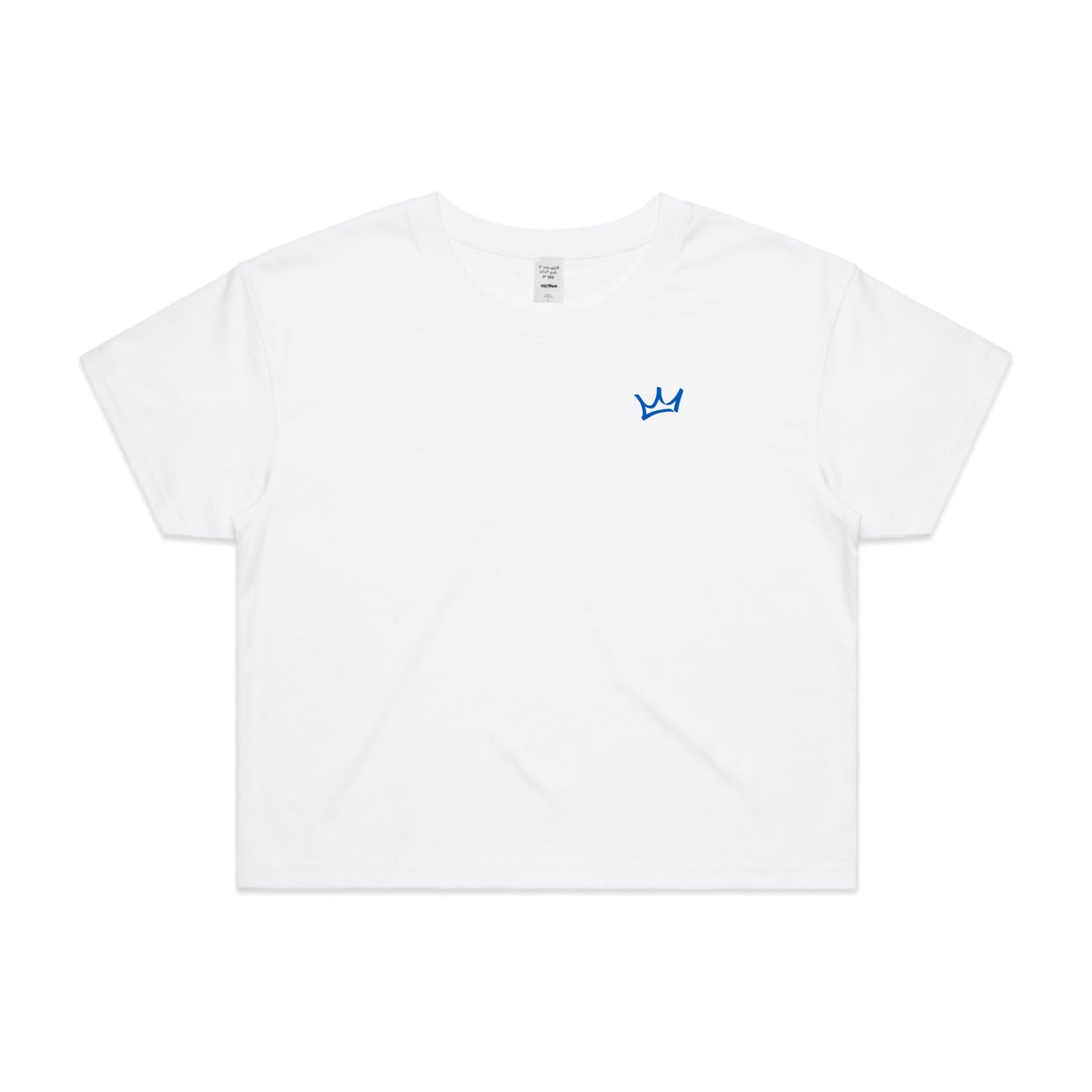 Crown Crop Tee - White/Teal