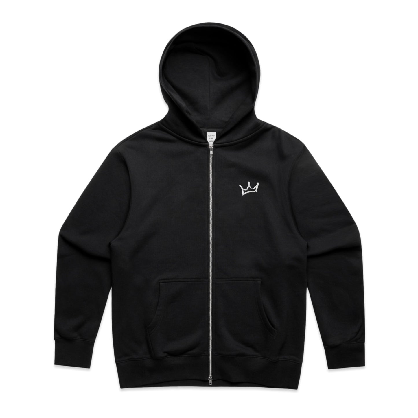 Crown Heavy Zip Hoodie - Black/White