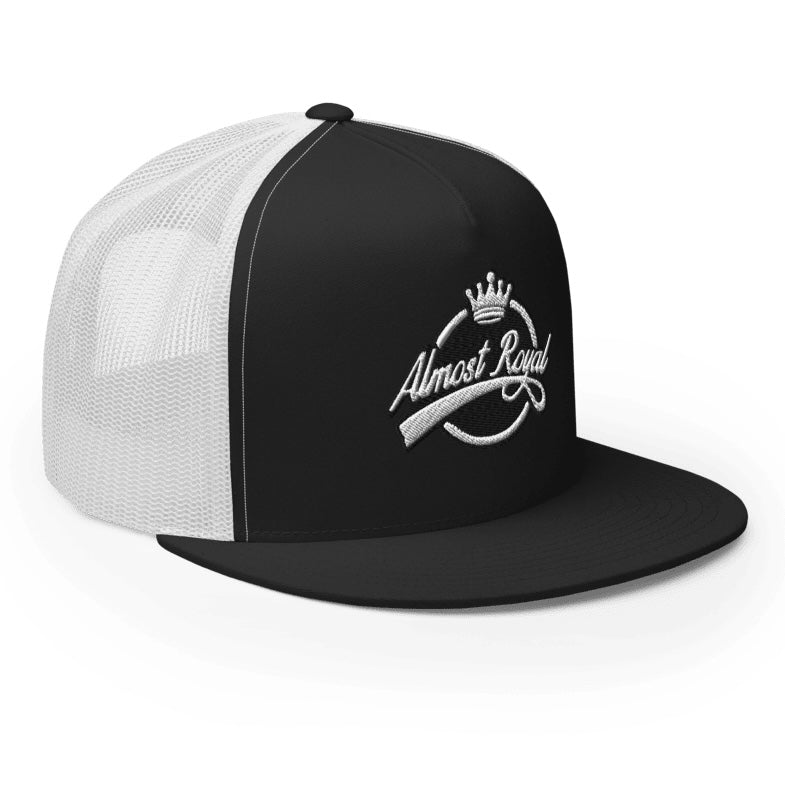 Royal Script Logo Mesh Trucker Hat - Black/White