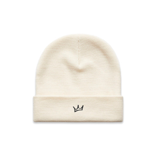 Crown Cuff Beanie - Off-White/Black