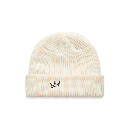 Crown Beanie - Off-White/Black
