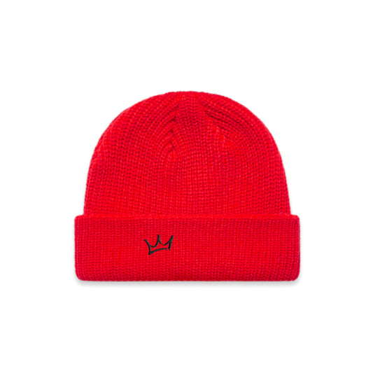 Crown Beanie - Red/Black