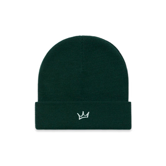 Crown Cuff Beanie - Pine/White
