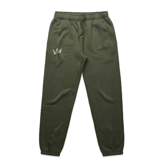 Crown Sweatpants - Cypress/White