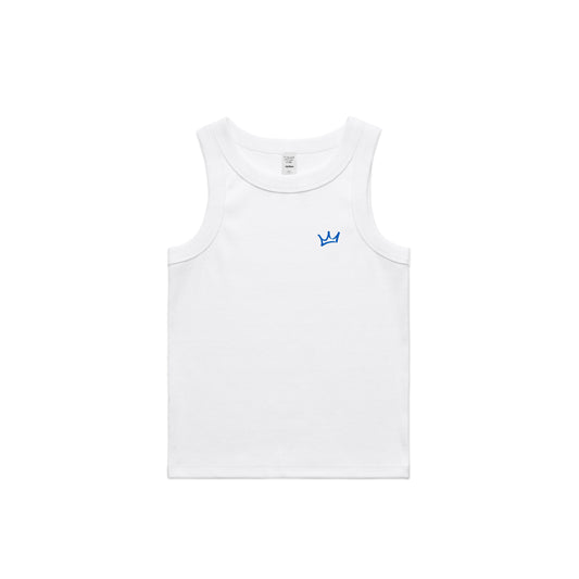 Crown Rib Tank - White/Teal
