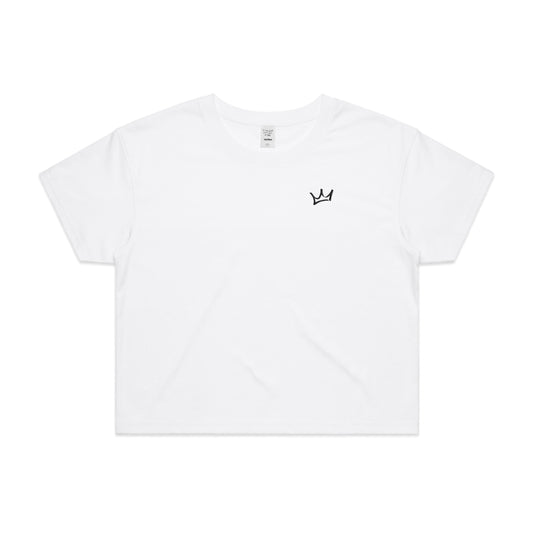 Crown Crop Tee - White/Black