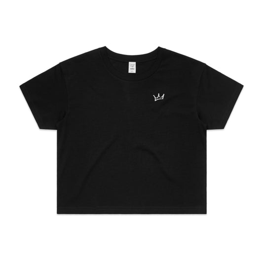 Crown Crop Tee - Black/White