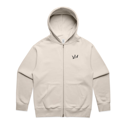 Crown Heavy Zip Hoodie - Bone/Black