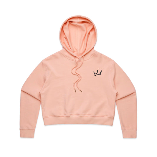 Crown Cropped Hoodie - Pink/Black